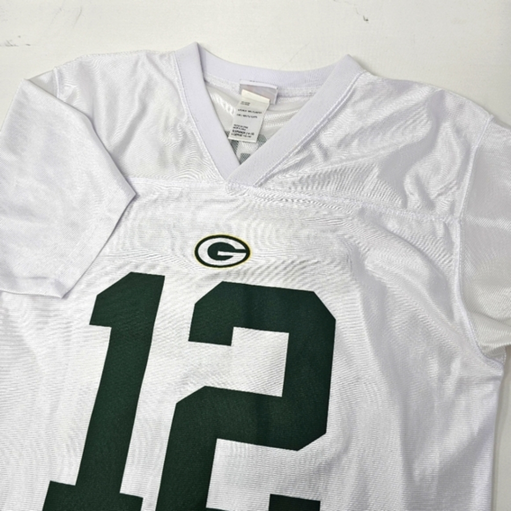 Green Bay Packers‎ #12 Aaron Rodgers Jersey NFL Team Apparel White Youth Large.
